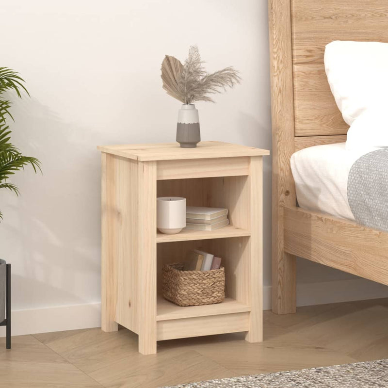 vidaXL 2 db tömör fenyőfa éjjeliszekrény 40 x 35 x 55 cm