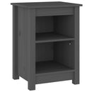 vidaXL 2 db szürke tömör fenyőfa éjjeliszekrény 40 x 35 x 55 cm