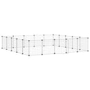 vidaXL 20 paneles fekete acél kisállatketrec ajtóval 35 x 35 cm