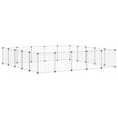 vidaXL 20 paneles fekete acél kisállatketrec ajtóval 35 x 35 cm