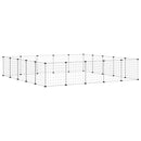 vidaXL 20 paneles fekete acél kisállatketrec ajtóval 35 x 35 cm