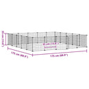 vidaXL 20 paneles fekete acél kisállatketrec ajtóval 35 x 35 cm