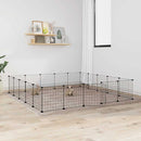 vidaXL 20 paneles fekete acél kisállatketrec ajtóval 35 x 35 cm