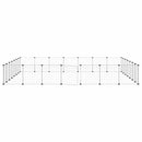 vidaXL 28 paneles fekete acél kisállatketrec ajtóval 35 x 35 cm