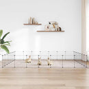 vidaXL 28 paneles fekete acél kisállatketrec ajtóval 35 x 35 cm