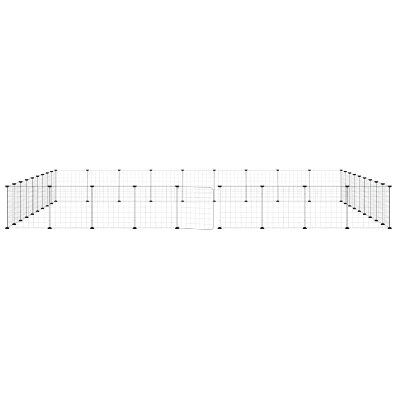 vidaXL 36 paneles fekete acél kisállatketrec ajtóval 35 x 35 cm