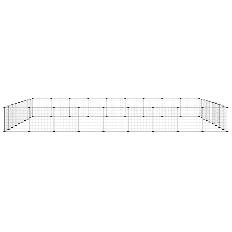 vidaXL 36 paneles fekete acél kisállatketrec ajtóval 35 x 35 cm