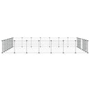 vidaXL 28 paneles fekete acél kisállatketrec ajtóval 35 x 35 cm