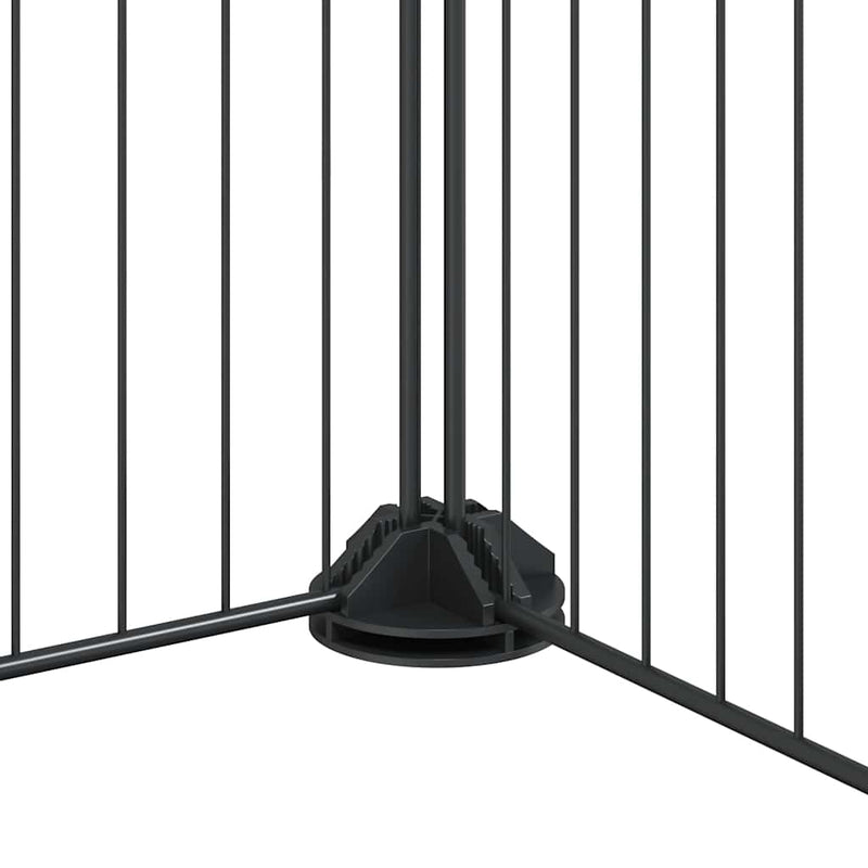 vidaXL 36 paneles fekete acél kisállatketrec ajtóval 35 x 35 cm