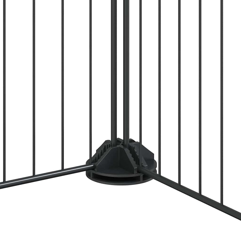 vidaXL 44 paneles fekete acél kisállatketrec ajtóval 35 x 35 cm