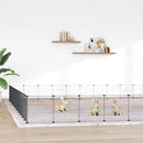 vidaXL 52 paneles fekete acél kisállatketrec ajtóval 35 x 35 cm