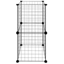 vidaXL 8-paneles fekete acél kisállatketrec 35 x 35 cm