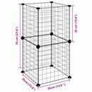vidaXL 8-paneles fekete acél kisállatketrec 35 x 35 cm