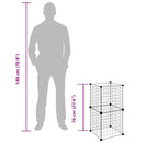 vidaXL 8-paneles fekete acél kisállatketrec 35 x 35 cm