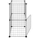 vidaXL 8 paneles fekete acél kisállatketrec ajtóval 35 x 35 cm