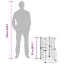 vidaXL 8 paneles fekete acél kisállatketrec ajtóval 35 x 35 cm