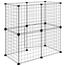 vidaXL 12 paneles fekete acél kisállatketrec ajtóval 35 x 35 cm