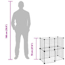 vidaXL 12 paneles fekete acél kisállatketrec ajtóval 35 x 35 cm