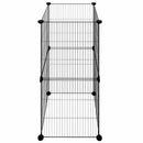 vidaXL 8-paneles fekete acél kisállatketrec 35 x 35 cm
