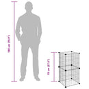 vidaXL 8-paneles fekete acél kisállatketrec 35 x 35 cm