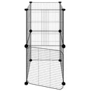 vidaXL 8 paneles fekete acél kisállatketrec ajtóval 35 x 35 cm