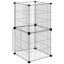 vidaXL 8 paneles fekete acél kisállatketrec ajtóval 35 x 35 cm