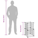 vidaXL 8 paneles fekete acél kisállatketrec ajtóval 35 x 35 cm