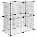 vidaXL 12 paneles fekete acél kisállatketrec ajtóval 35 x 35 cm
