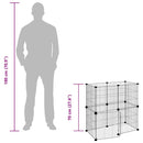 vidaXL 12 paneles fekete acél kisállatketrec ajtóval 35 x 35 cm