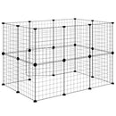 vidaXL 20 paneles fekete acél kisállatketrec ajtóval 35 x 35 cm