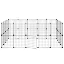 vidaXL 36 paneles fekete acél kisállatketrec ajtóval 35 x 35 cm