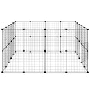 vidaXL 36 paneles fekete acél kisállatketrec ajtóval 35 x 35 cm