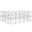 vidaXL 36 paneles fekete acél kisállatketrec ajtóval 35 x 35 cm