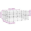 vidaXL 36 paneles fekete acél kisállatketrec ajtóval 35 x 35 cm
