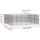 vidaXL 44 paneles fekete acél kisállatketrec ajtóval 35 x 35 cm