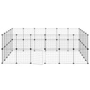 vidaXL 44 paneles fekete acél kisállatketrec ajtóval 35 x 35 cm