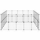 vidaXL 44 paneles fekete acél kisállatketrec ajtóval 35 x 35 cm