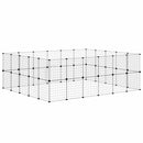 vidaXL 44 paneles fekete acél kisállatketrec ajtóval 35 x 35 cm