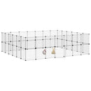 vidaXL 52 paneles fekete acél kisállatketrec ajtóval 245 x 210 x 70 cm