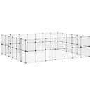vidaXL 52 paneles fekete acél kisállatketrec ajtóval 245 x 210 x 70 cm