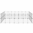 vidaXL 52 paneles fekete acél kisállatketrec ajtóval 245 x 210 x 70 cm