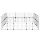 vidaXL 52 paneles fekete acél kisállatketrec ajtóval 245 x 210 x 70 cm
