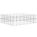vidaXL 52 paneles fekete acél kisállatketrec ajtóval 245 x 210 x 70 cm