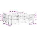 vidaXL 52 paneles fekete acél kisállatketrec ajtóval 245 x 210 x 70 cm