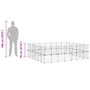 vidaXL 52 paneles fekete acél kisállatketrec ajtóval 245 x 210 x 70 cm