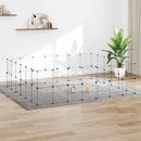 vidaXL 52 paneles fekete acél kisállatketrec ajtóval 245 x 210 x 70 cm
