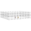 vidaXL 60 paneles fekete acél kisállatketrec ajtóval 280 x 245 x 70 cm