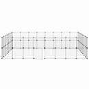 vidaXL 60 paneles fekete acél kisállatketrec ajtóval 280 x 245 x 70 cm