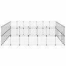 vidaXL 60 paneles fekete acél kisállatketrec ajtóval 280 x 245 x 70 cm