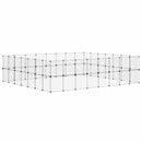 vidaXL 60 paneles fekete acél kisállatketrec ajtóval 280 x 245 x 70 cm